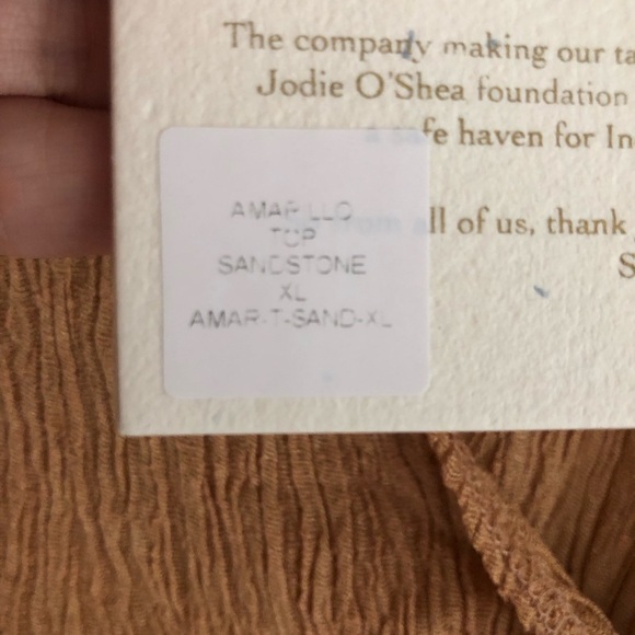 Savannah Morrow Amarillo Top In Sandstone Tie Front Size XL - Picture 8 of 11